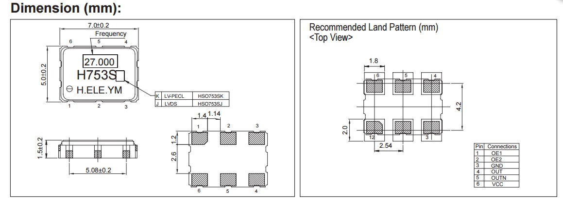 HSO751SJ晶振規(guī)格書