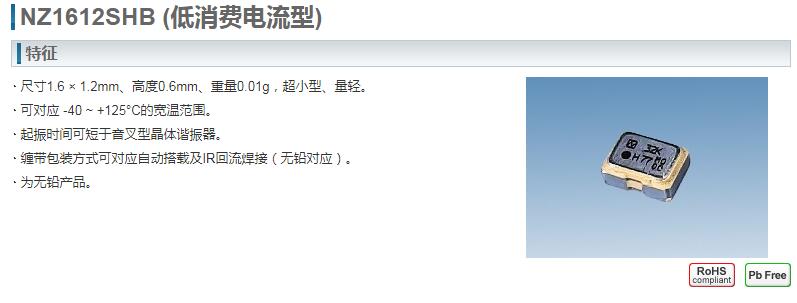 NZ1612SHB晶振規(guī)格書